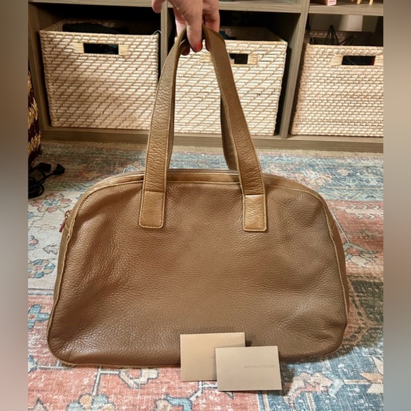 Bottega Veneta Handbags - SOLD❤️ BOTTEGA VENETA Lambskin Leather Tote Shoulder Bag Taupe Brown Tan